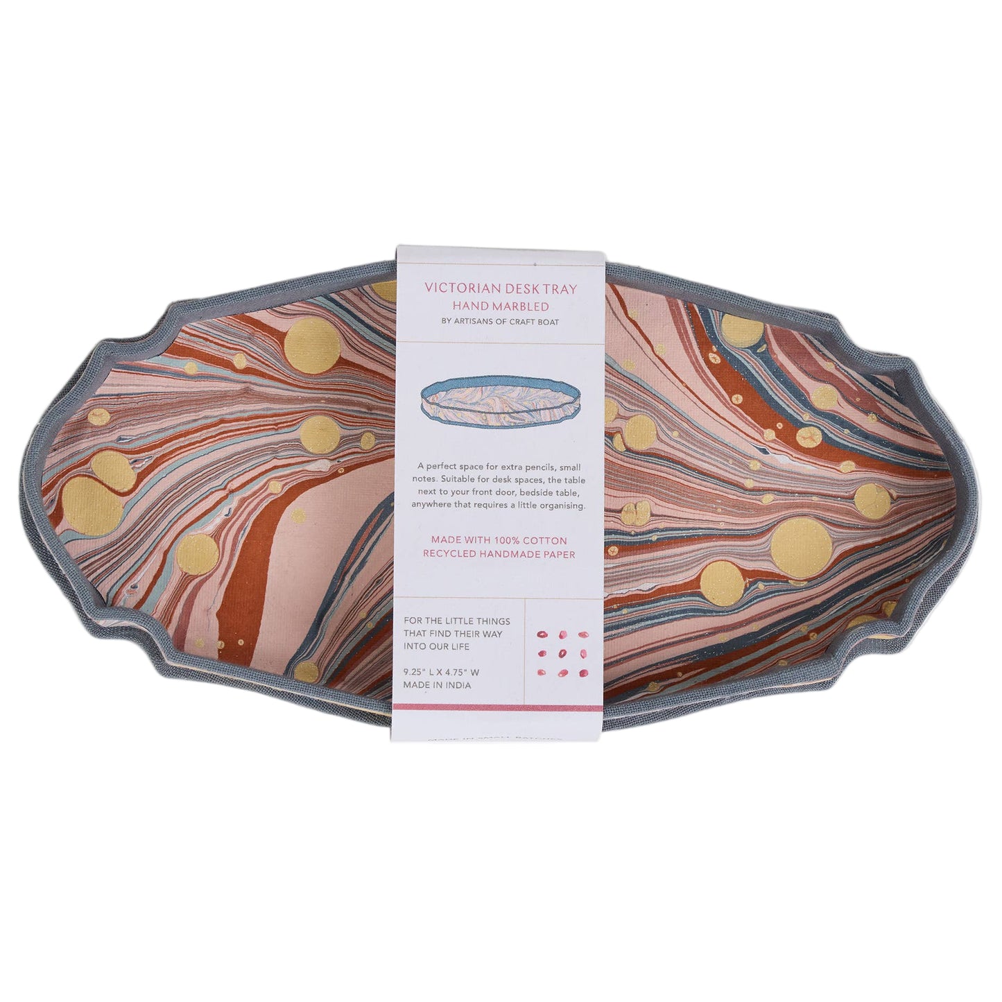 Marbled Paper Desk Tray - Twilight