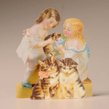 Girls & Cats 3D Greeting Card