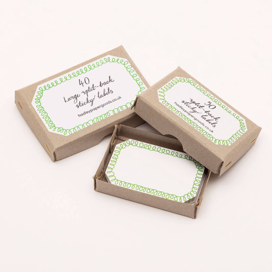 Small Loopy Green Border Labels