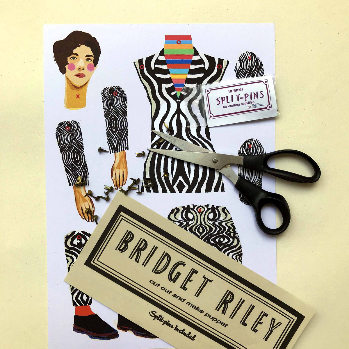 Cut  & Make Paper Puppets - Artist Series - Bridget Riley