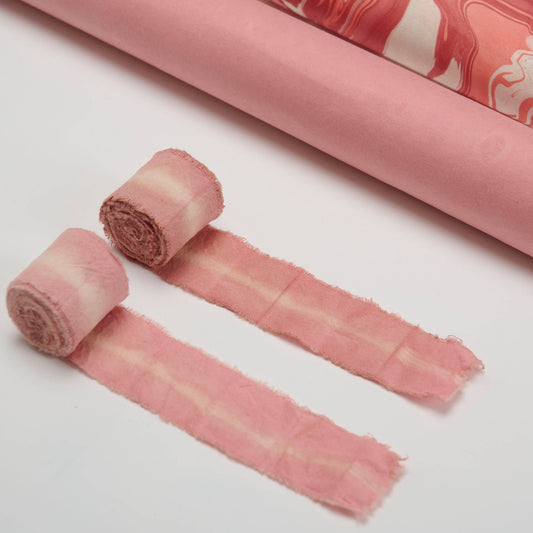 Madder Red Natural Dyed Cotton Ribbon  - Pack of 6