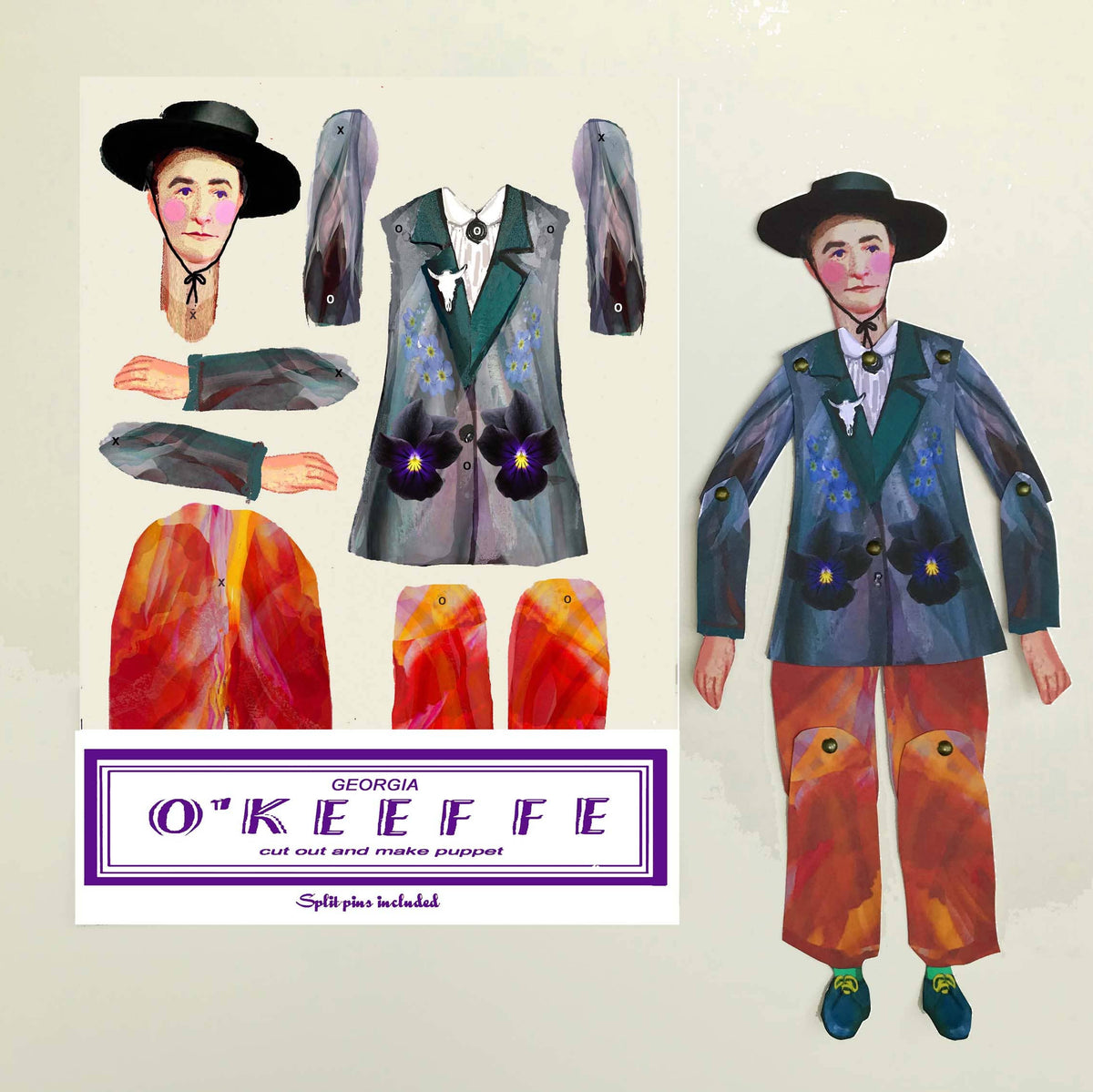 Cut & Make Paper Puppet - Artist Series - Georgia O’Keeffe