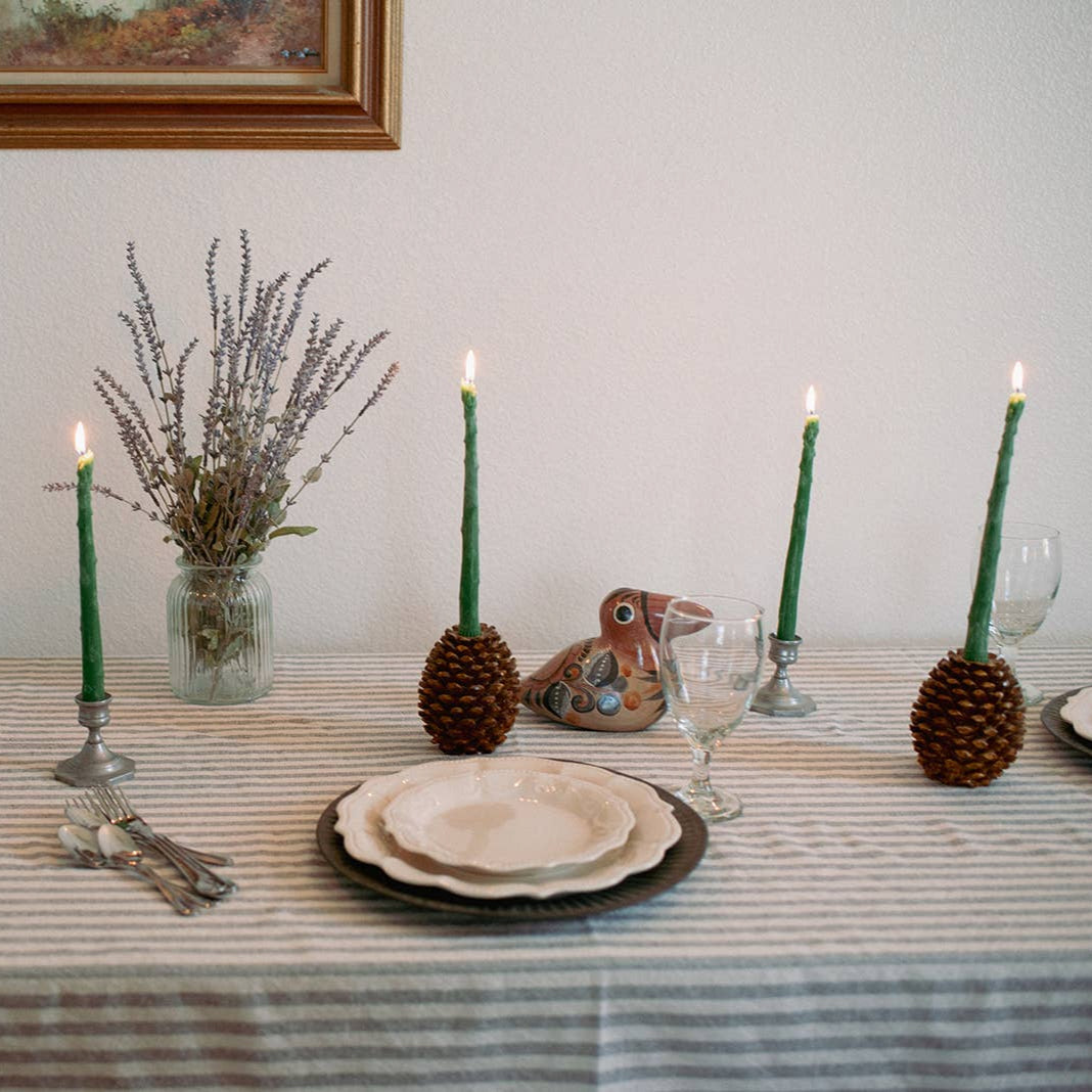Asparagus Beeswax Candle - Pair