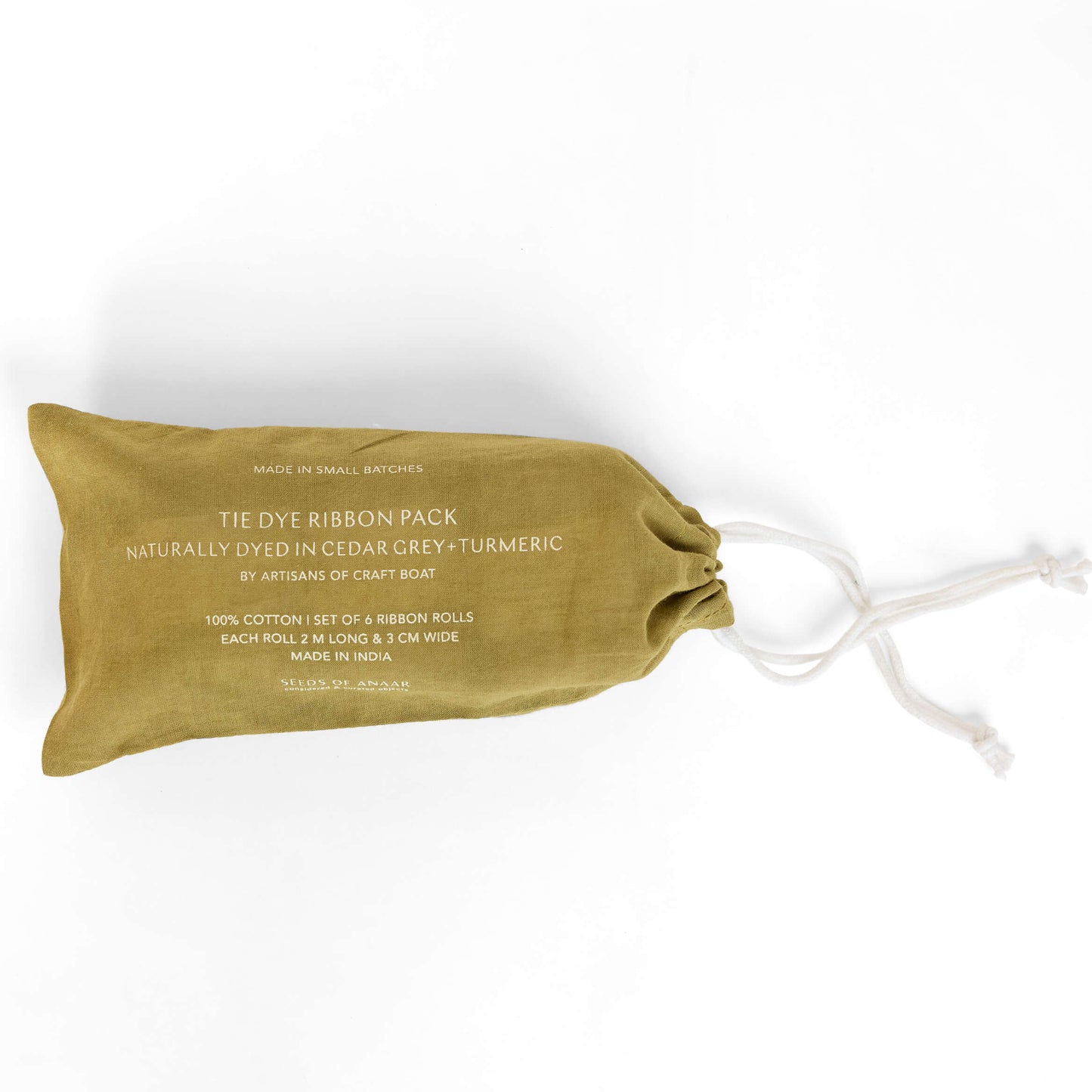 Moss Natural Dyed ribbon Set - Pack of 6