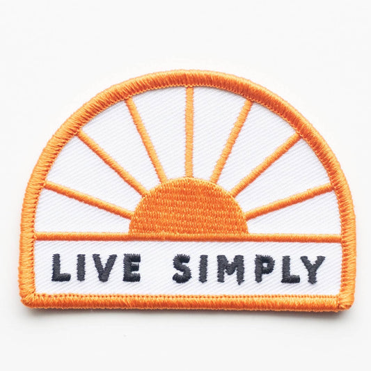 Embroidered 'Live Simply' Iron-on Patch