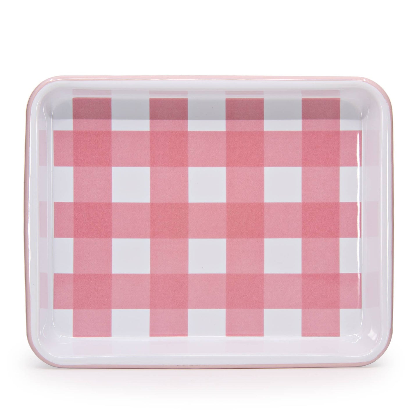 Max Humphrey x CCH Gingham Enamelware Tray: Pink