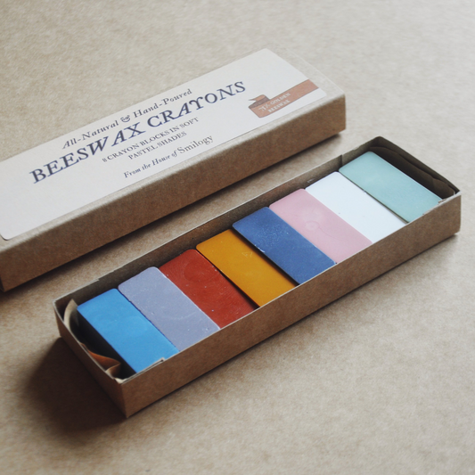 Beeswax Block Rubbing Crayons - Set of 8