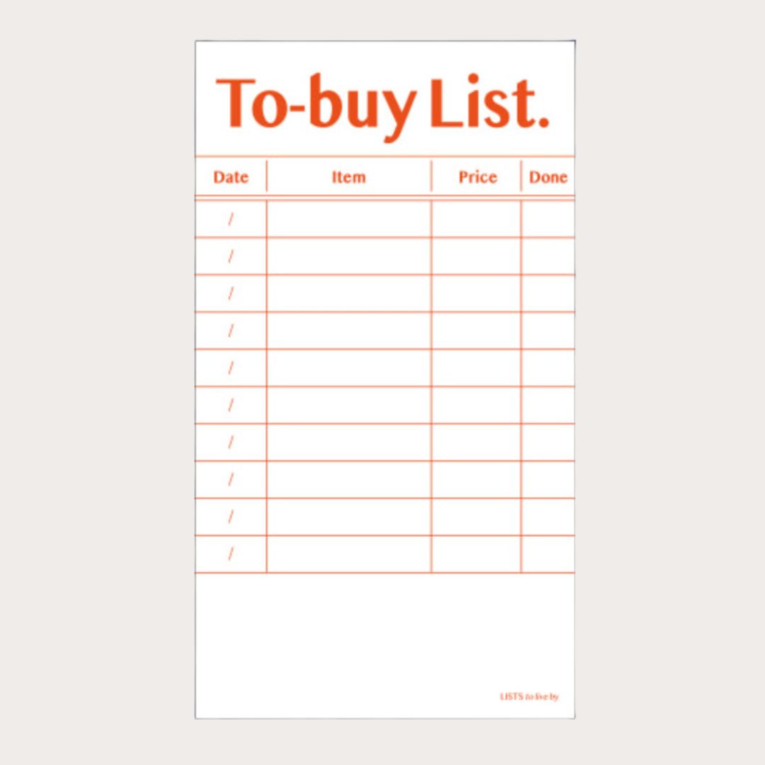 Paperian Lists To Live by 'To Buy' Memo Pad