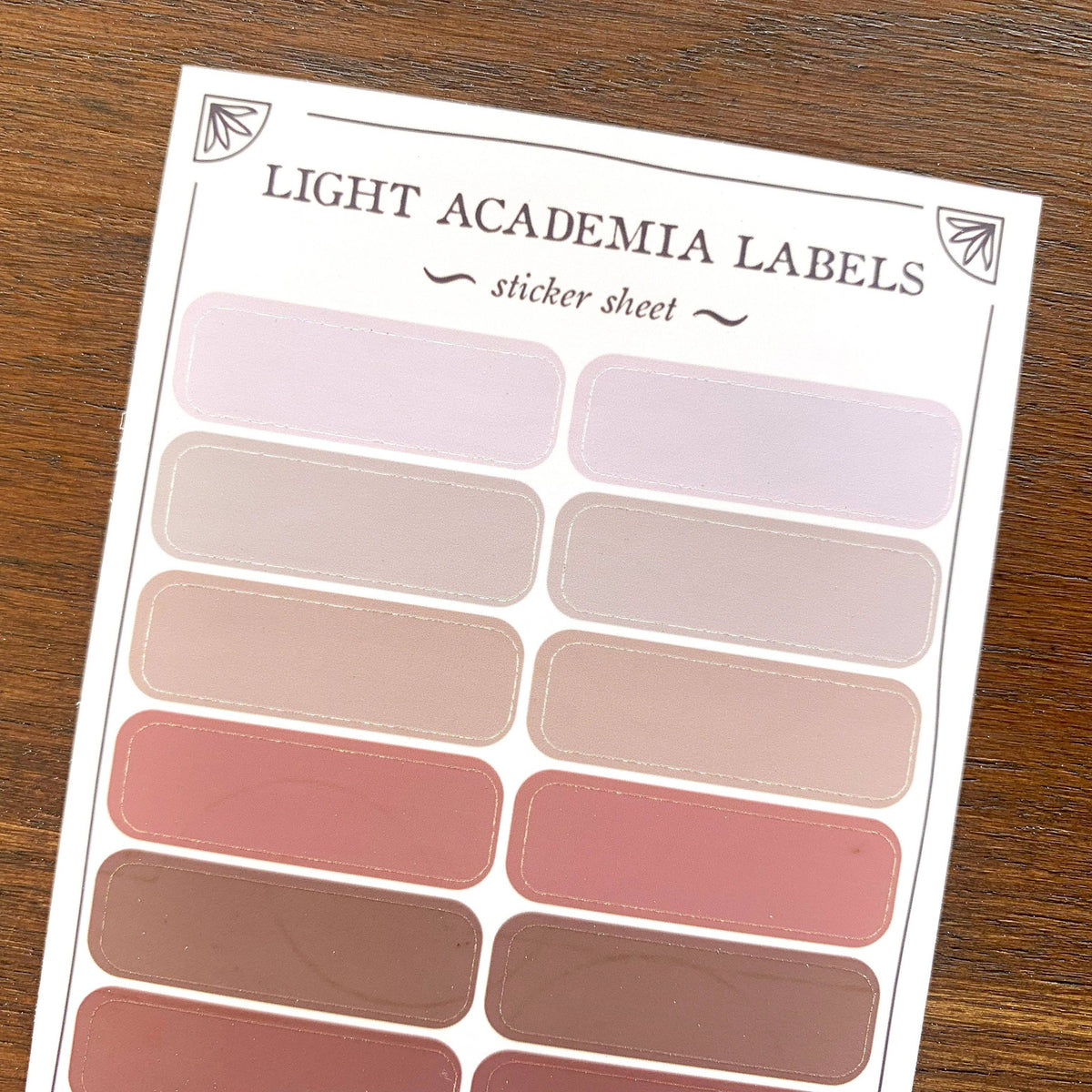 Light Academia Label Sheet