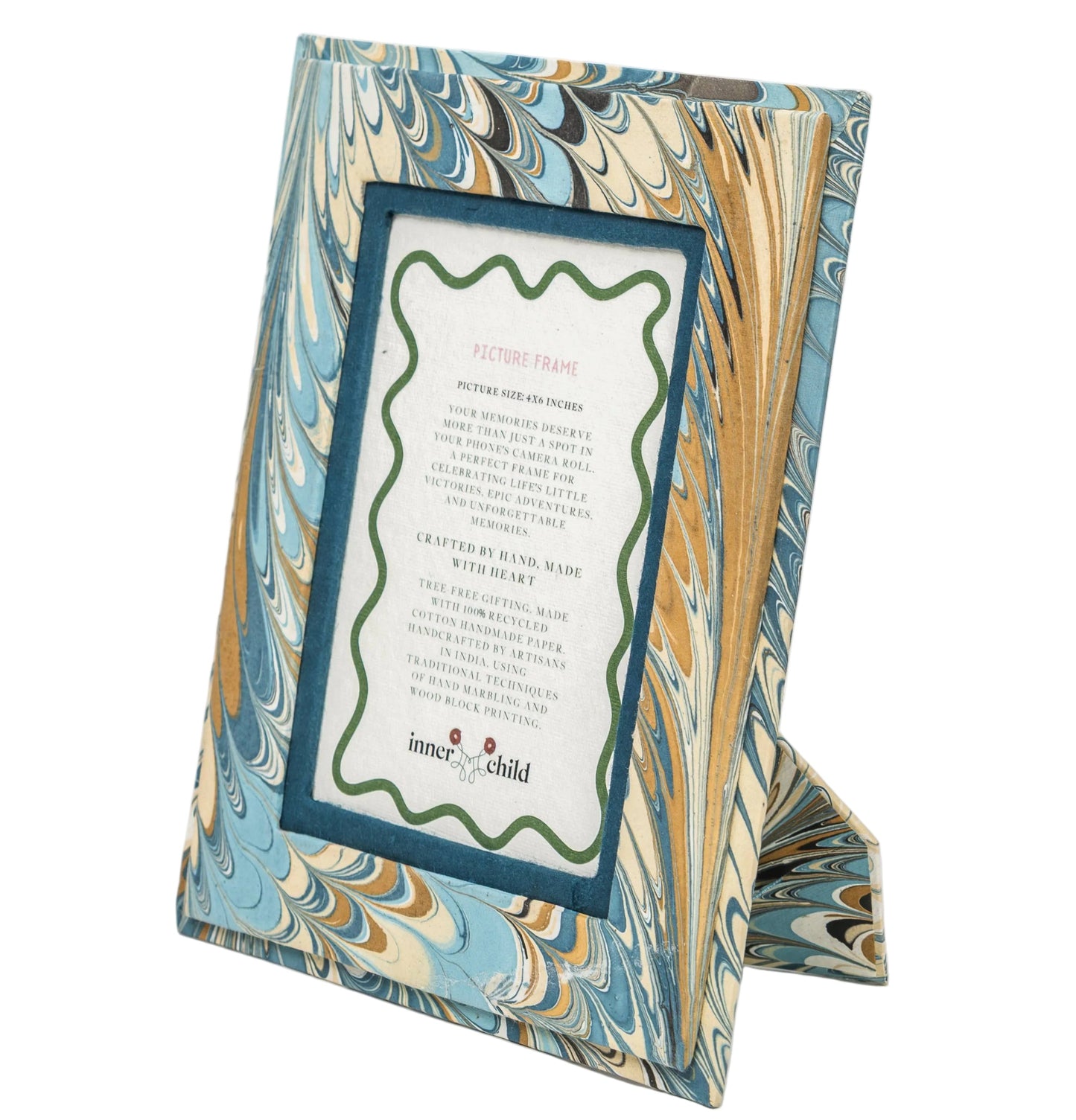 Hand-Marbled Picture Frame, 4"x 6"
