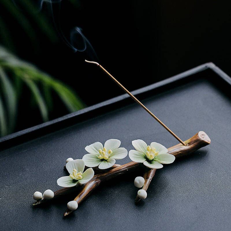 Ceramic Plum Blossom Incense Holder