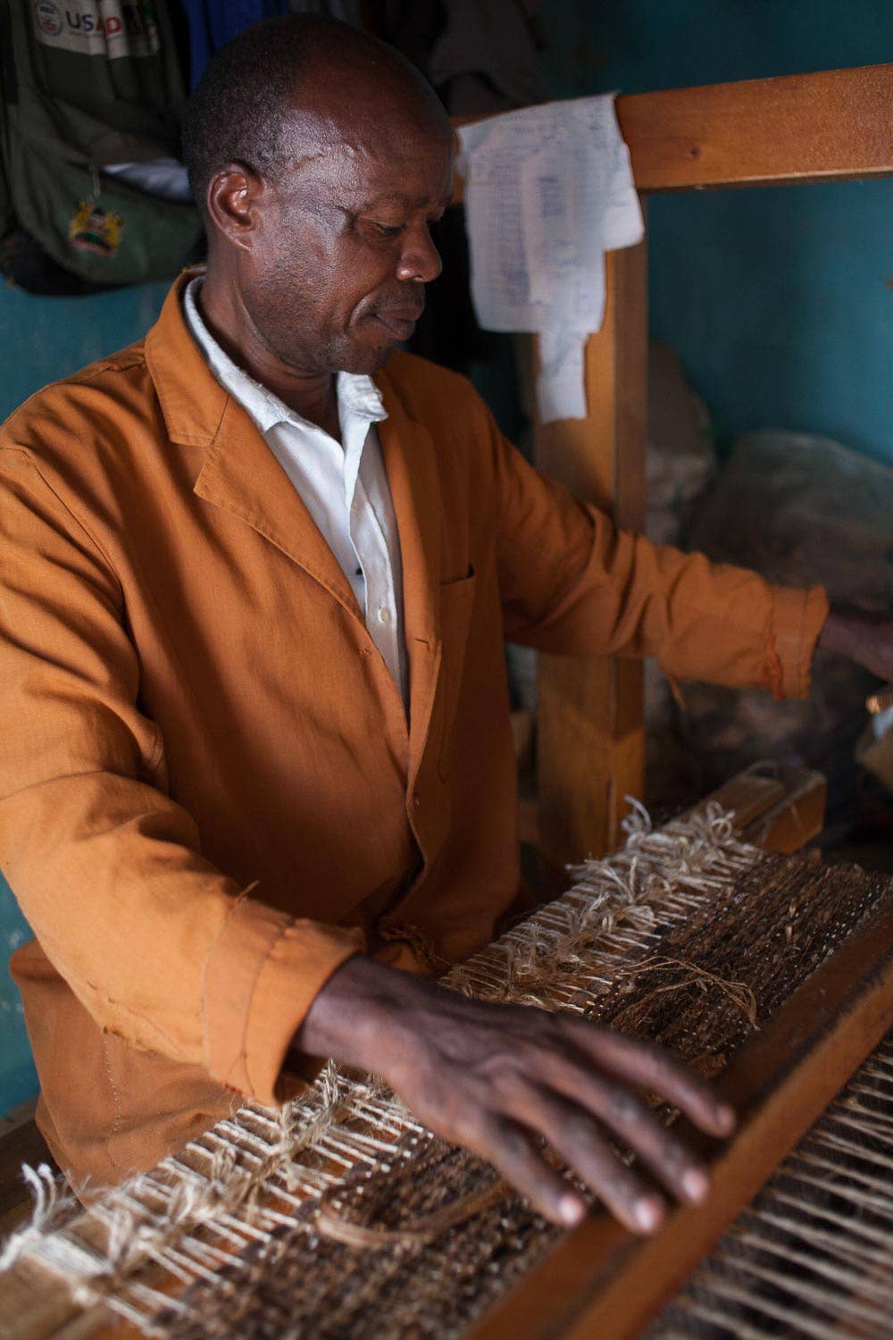 HEKIMA: Red, Vintage Pink & Natural Woven Sisal Runner