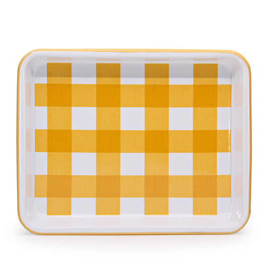Max Humphrey x CCH Gingham Enamelware Tray: Yellow
