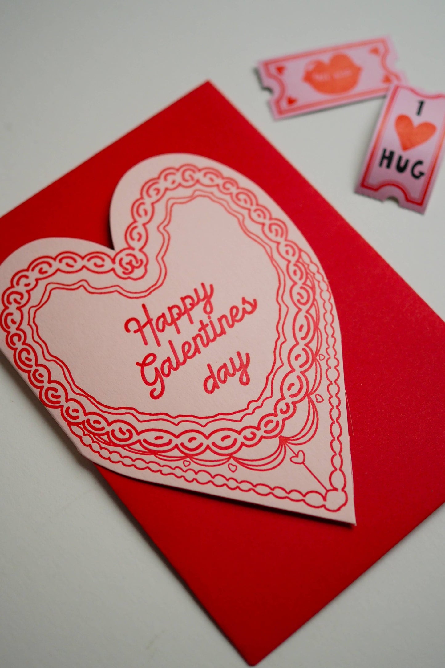 Happy Galentine's Cake Heart Card