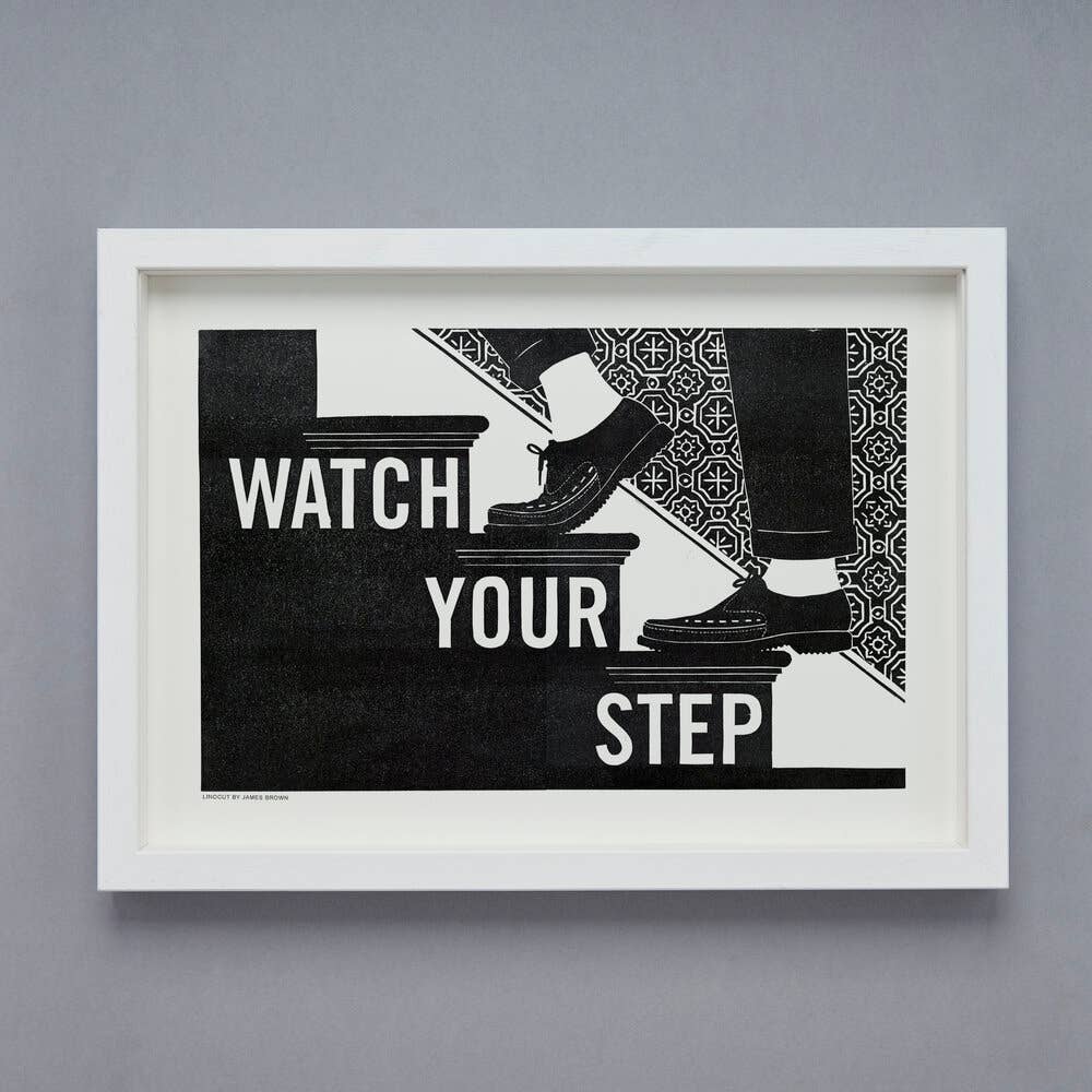 Step Linocut Print