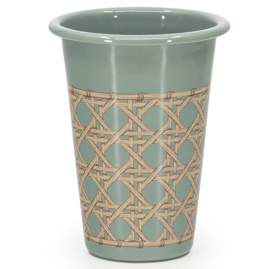 Domino x CCH Wicker Enamelware 14 oz Tumbler: Sea Blue
