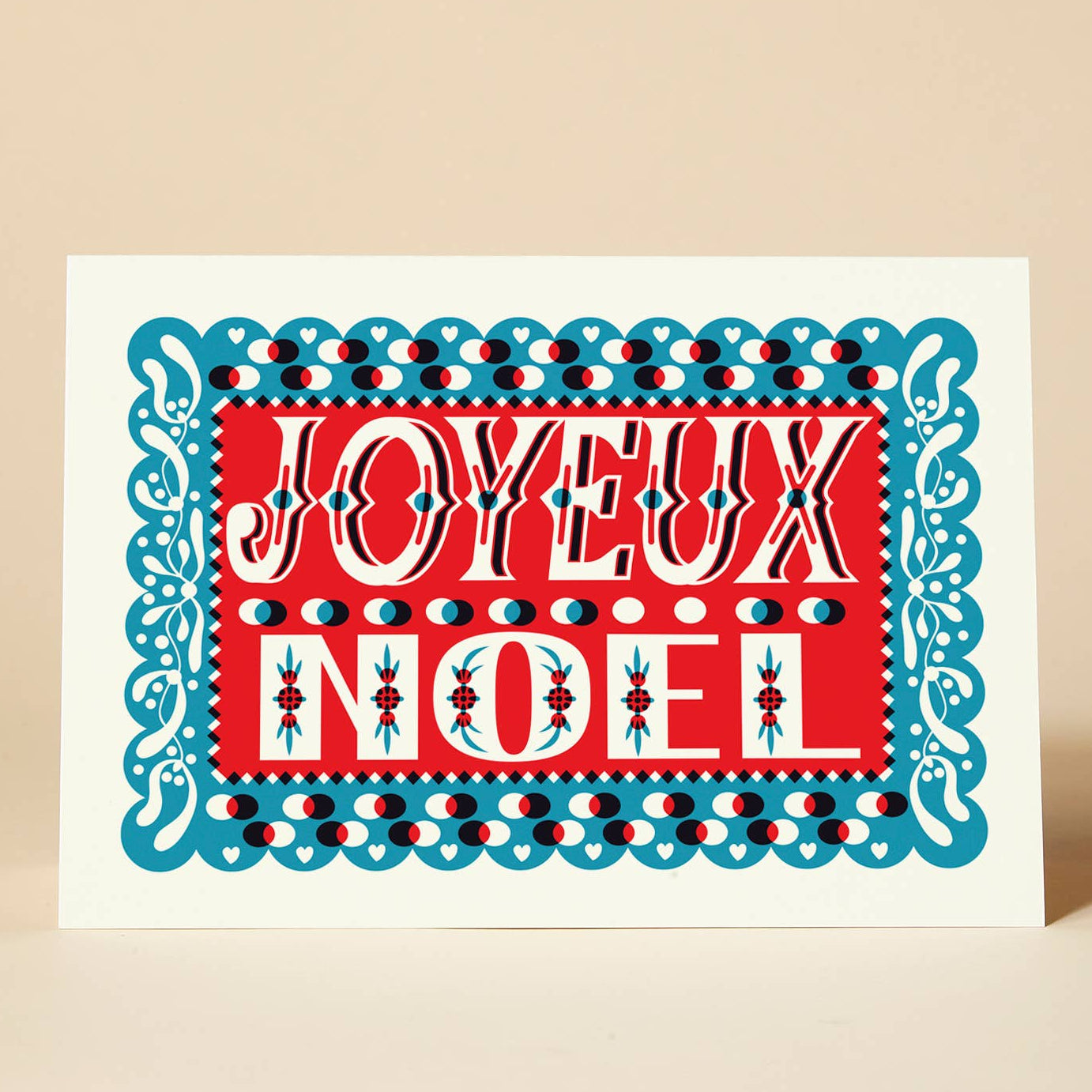 Pack of 10 Christmas Cards – Peace & Love / Joyeux Noel