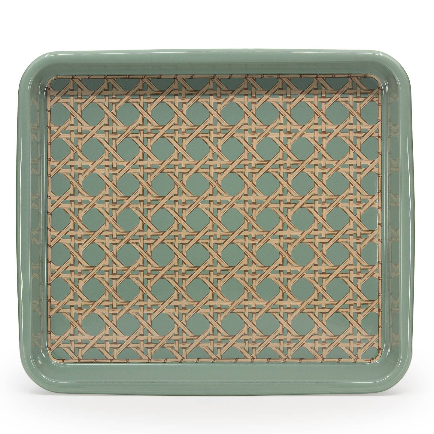 Domino x CCH Wicker Enamelware  Rectangle Tray: Sea Blue