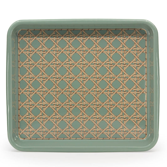 Domino x CCH Wicker Enamelware  Rectangle Tray: Sea Blue