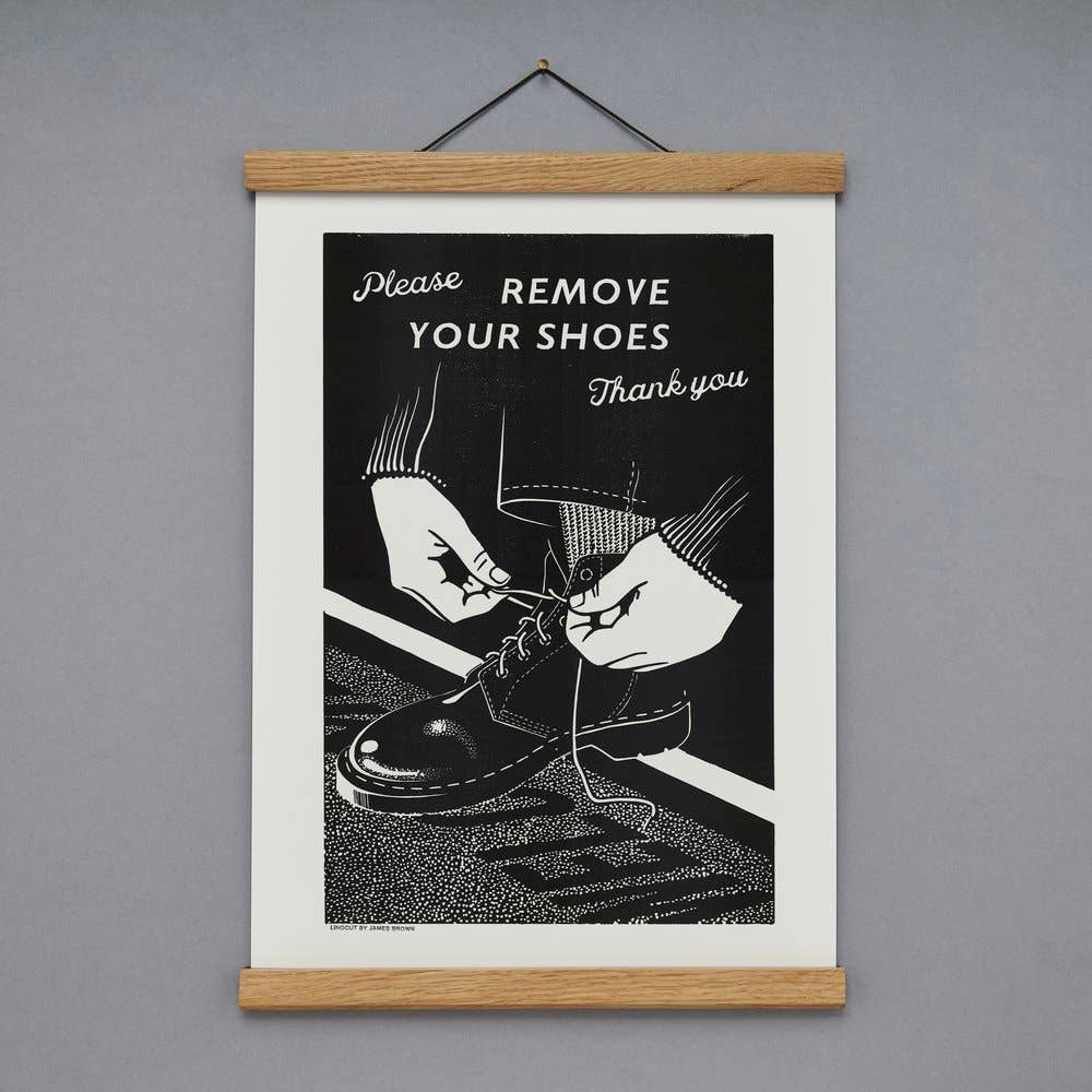 SHOES Linocut Print