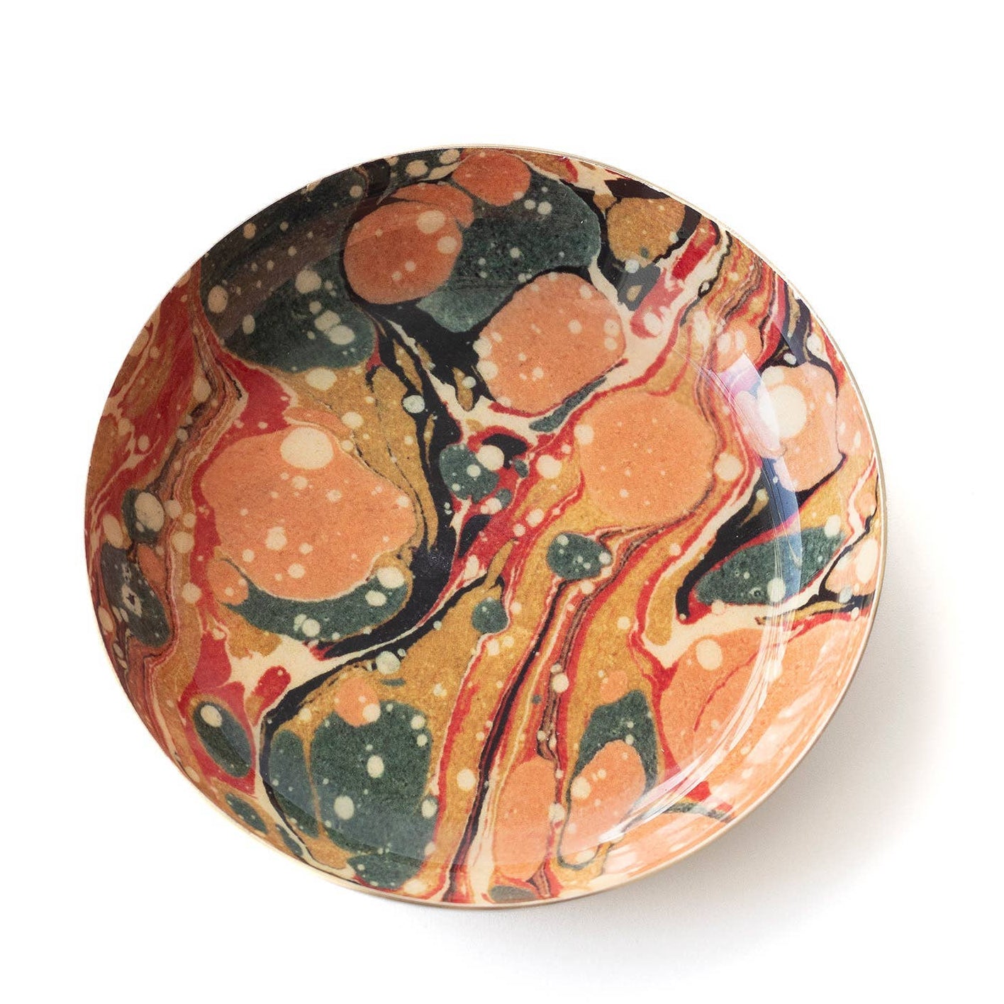 Round Enamel Tray - Marbled