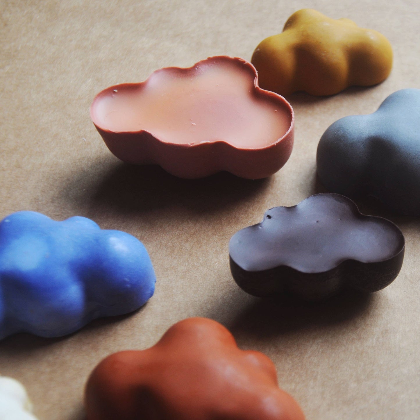 Fluffy Cloud-Shaped Jumbo Beeswax Crayons – Set of 5