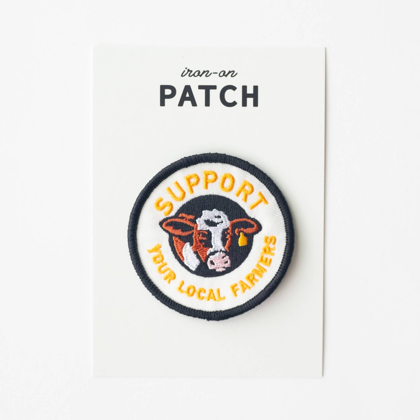 Embroidered 'Support Your Local Farmers' Iron-on Patch