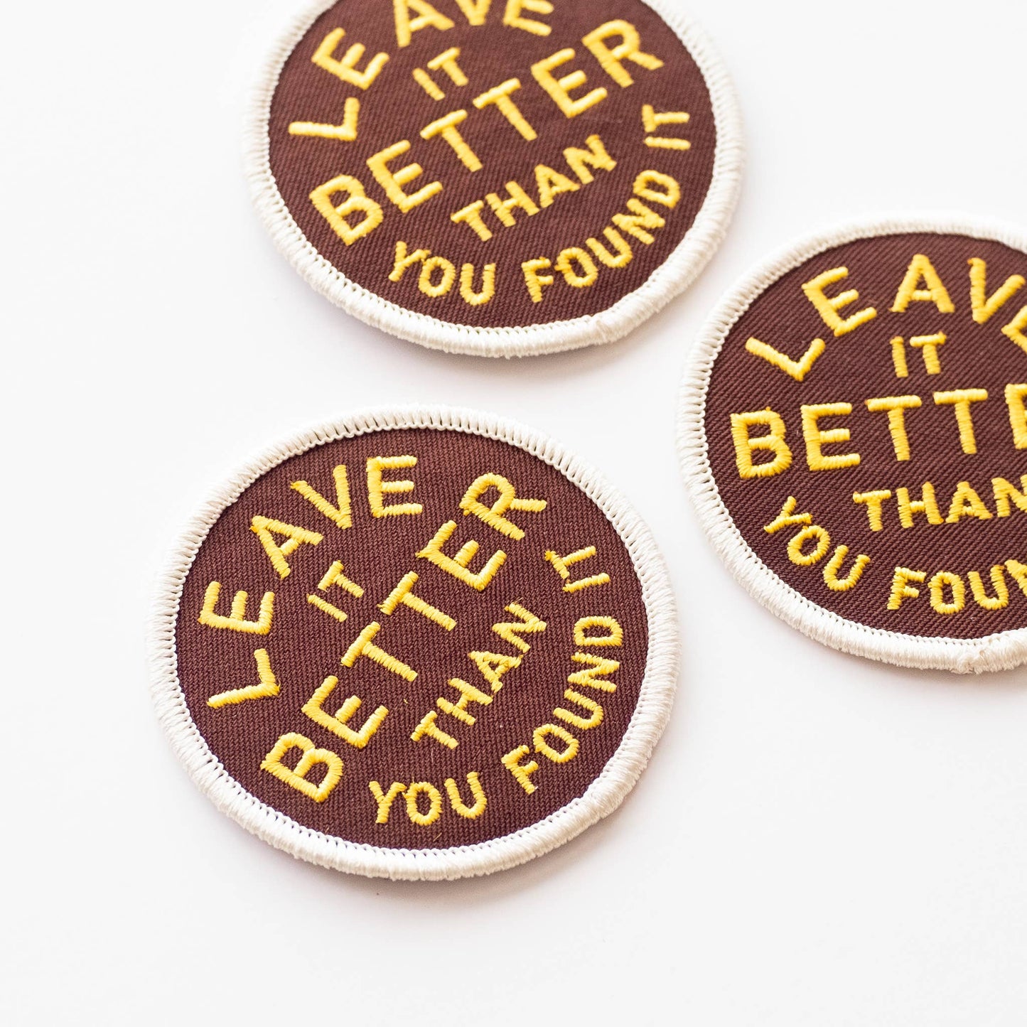 Embroidered 'Leave It Better Than You Found It' Iron-on Patch
