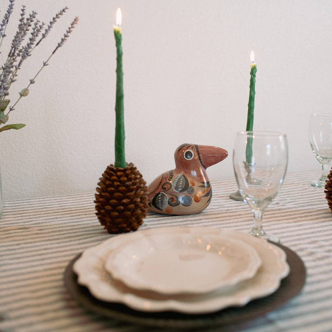 Asparagus Beeswax Candle - Pair