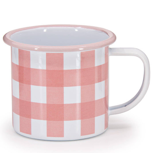Max Humphrey x CCH Gingham Enamelware Mug: Pink