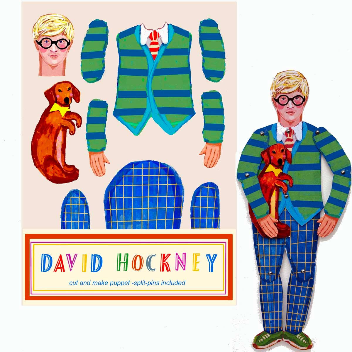 Cut & Make Paper Puppet - Artist Series - David Hockney