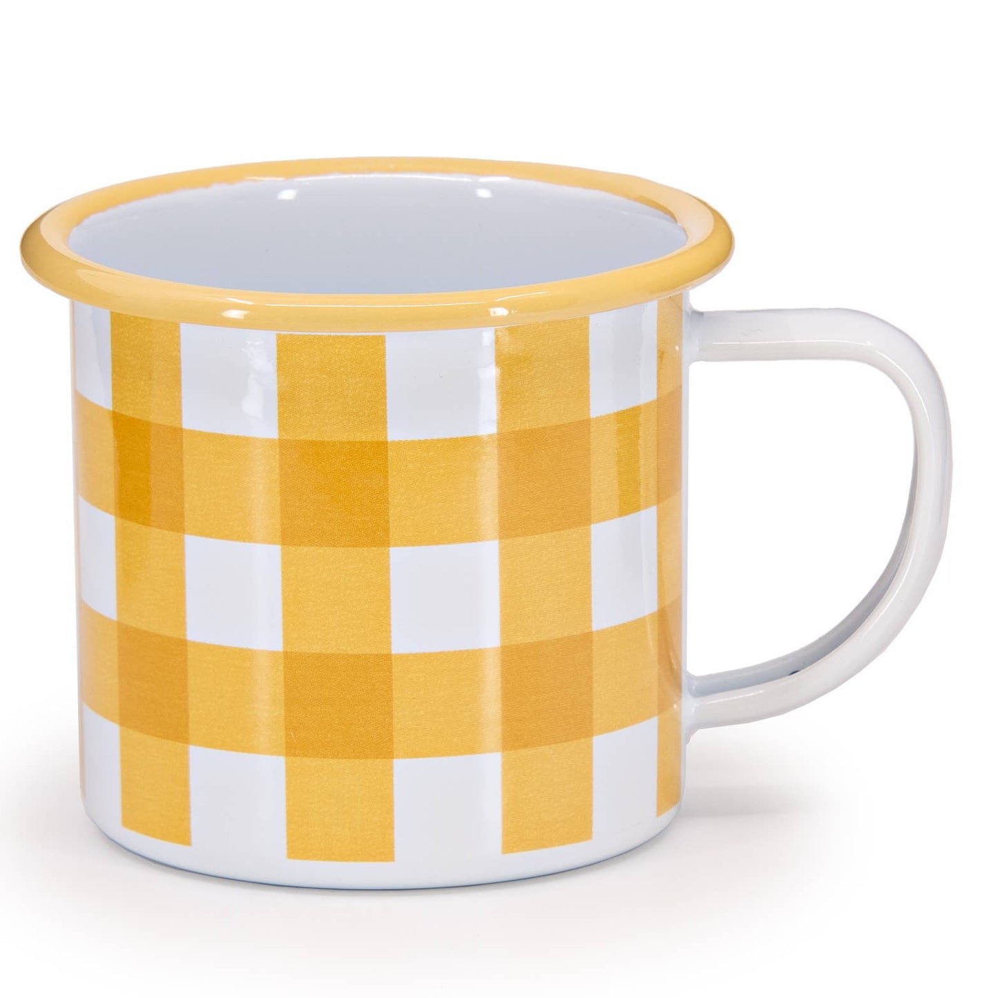 Max Humphrey x CCH Gingham Enamelware Mug: Yellow