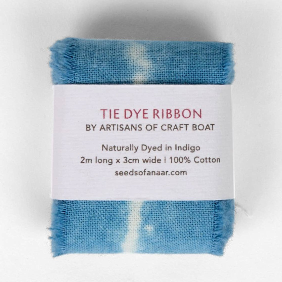 Indigo Natural Dyed Cotton Ribbon - Pack of 6