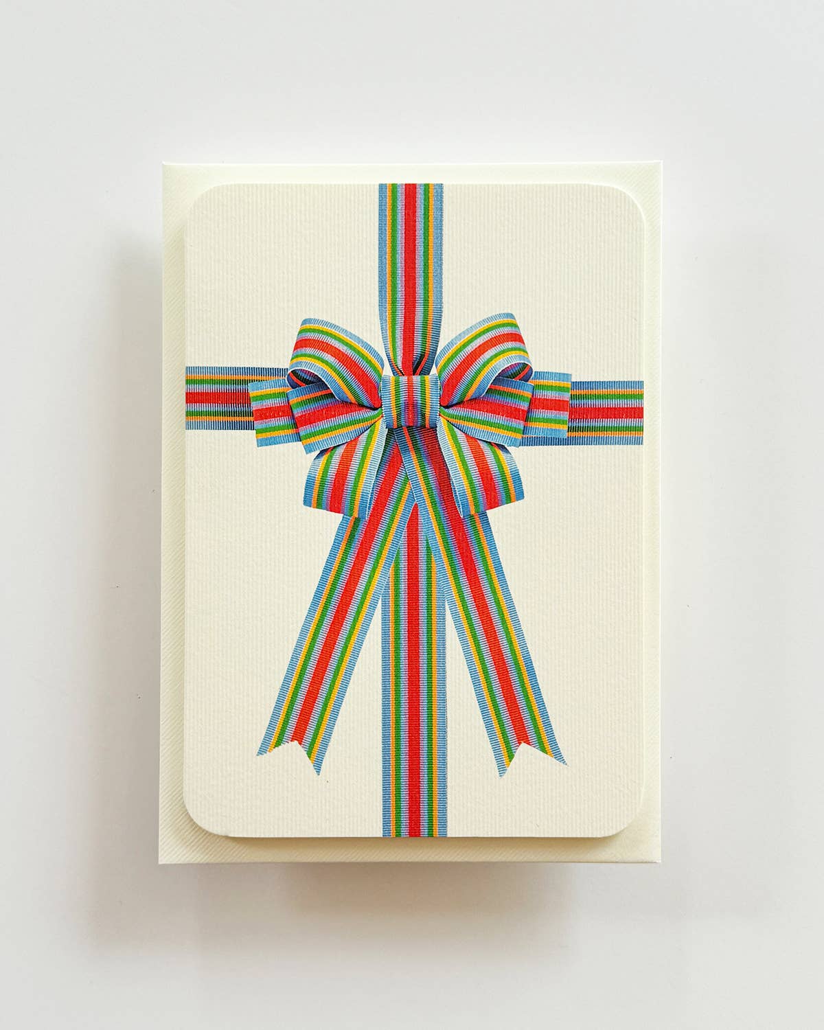 Candy Stripe Bow Greeting Card