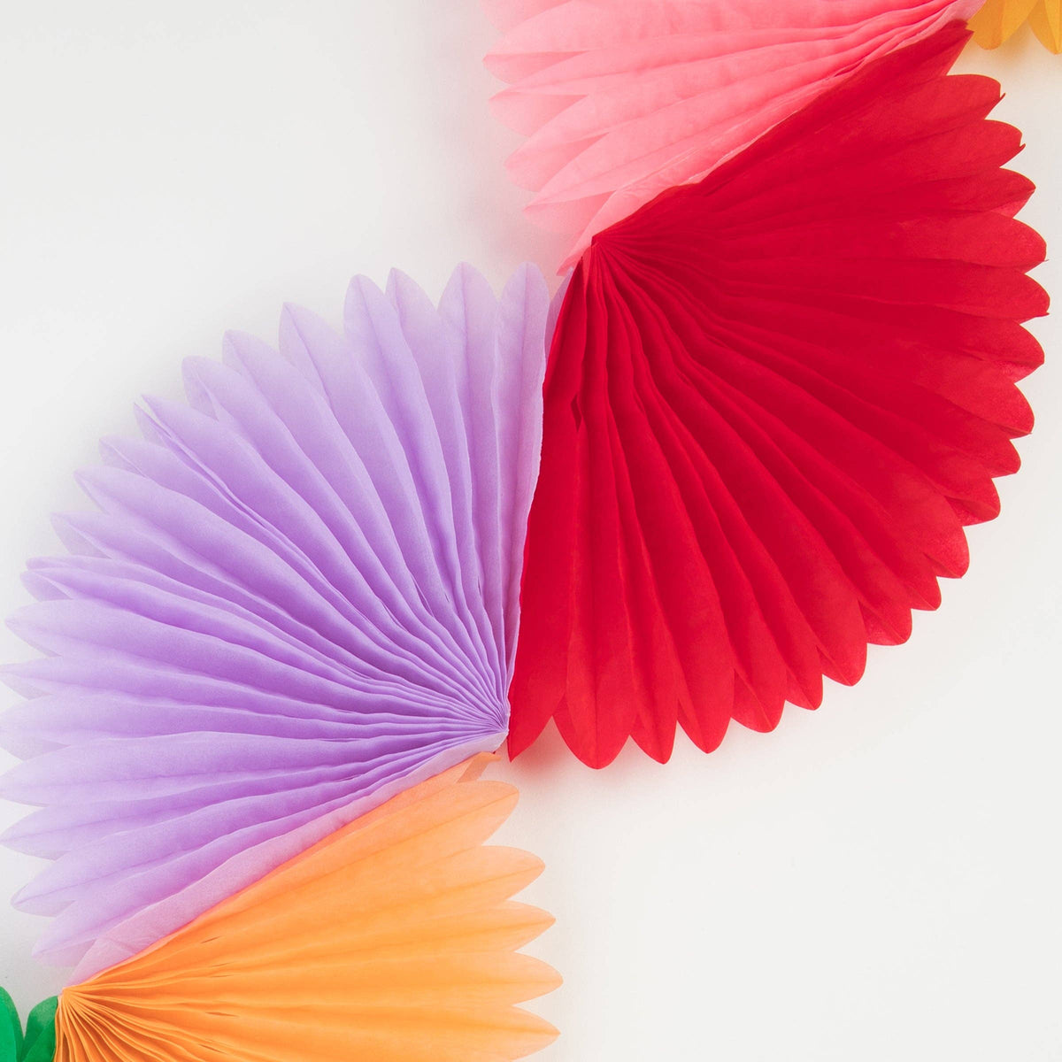 Rainbow Fan Garland - 8ft