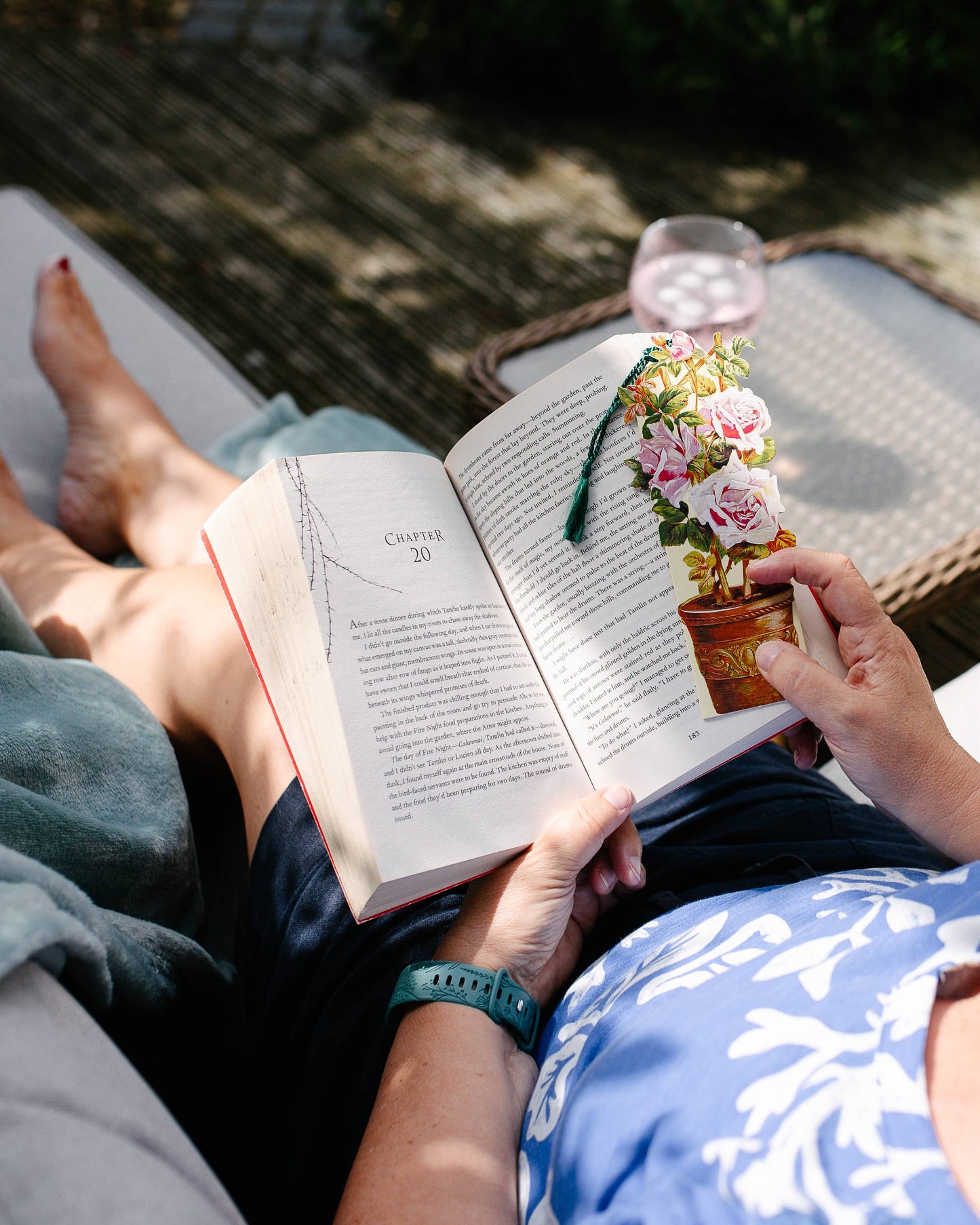 Roses In A Pot Bookmark Card