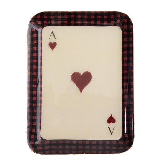 Ace of Hearts - Rectangular Enamel Tray