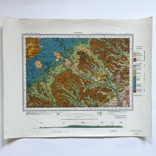 Vintage Geological Survey Map - Aylesbury