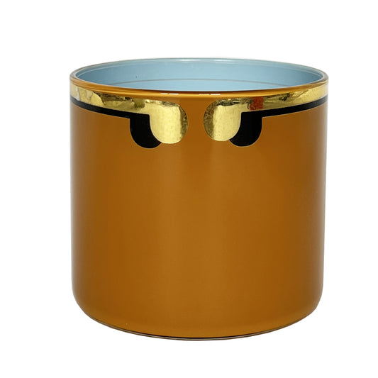 Tan & Blue Brush Pot