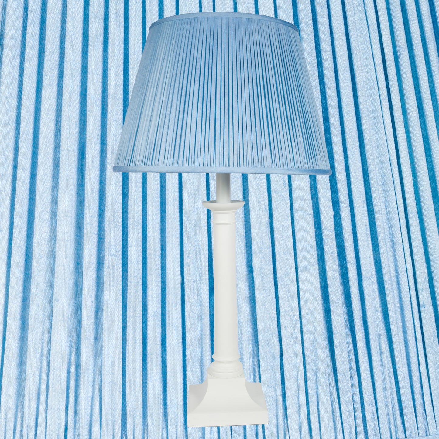 18" Natural Dyed Silk Dupion Lampshade - Blue