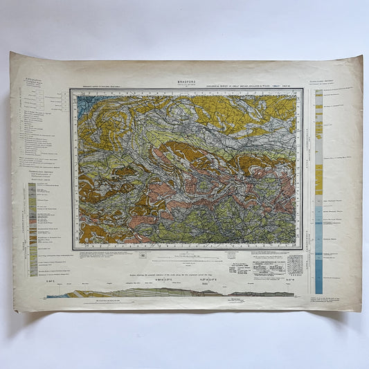 Vintage Geological Survey Map - Bradford