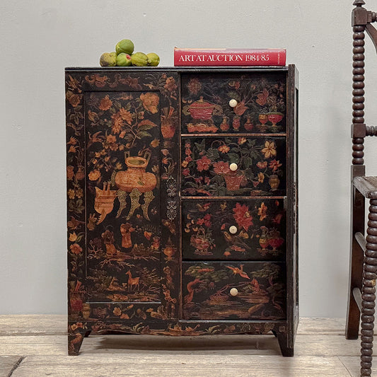 An Early 19th Century Découpage Chinoiserie Cabinet