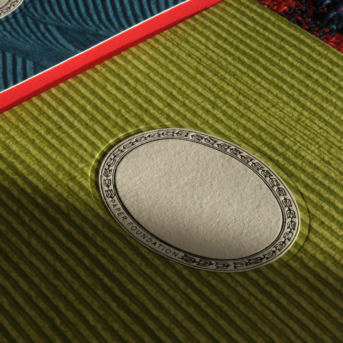 Hand Decorated Notebook - Grass Stripe - Small