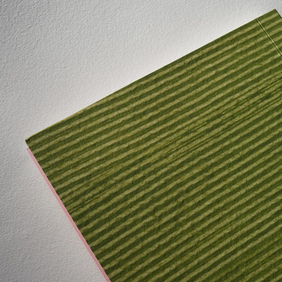 Hand Decorated Notebook - Grass Stripe - Small