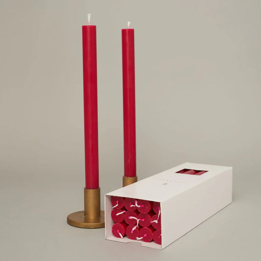 Cerise Dinner Candle - pack of 12