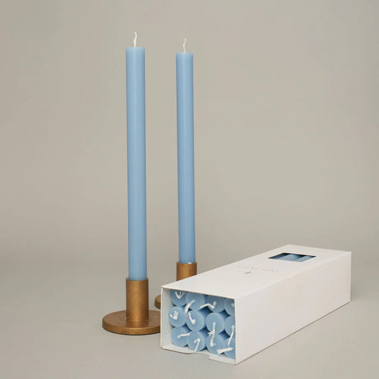 Sky Blue Dinner Candle - pack of 12