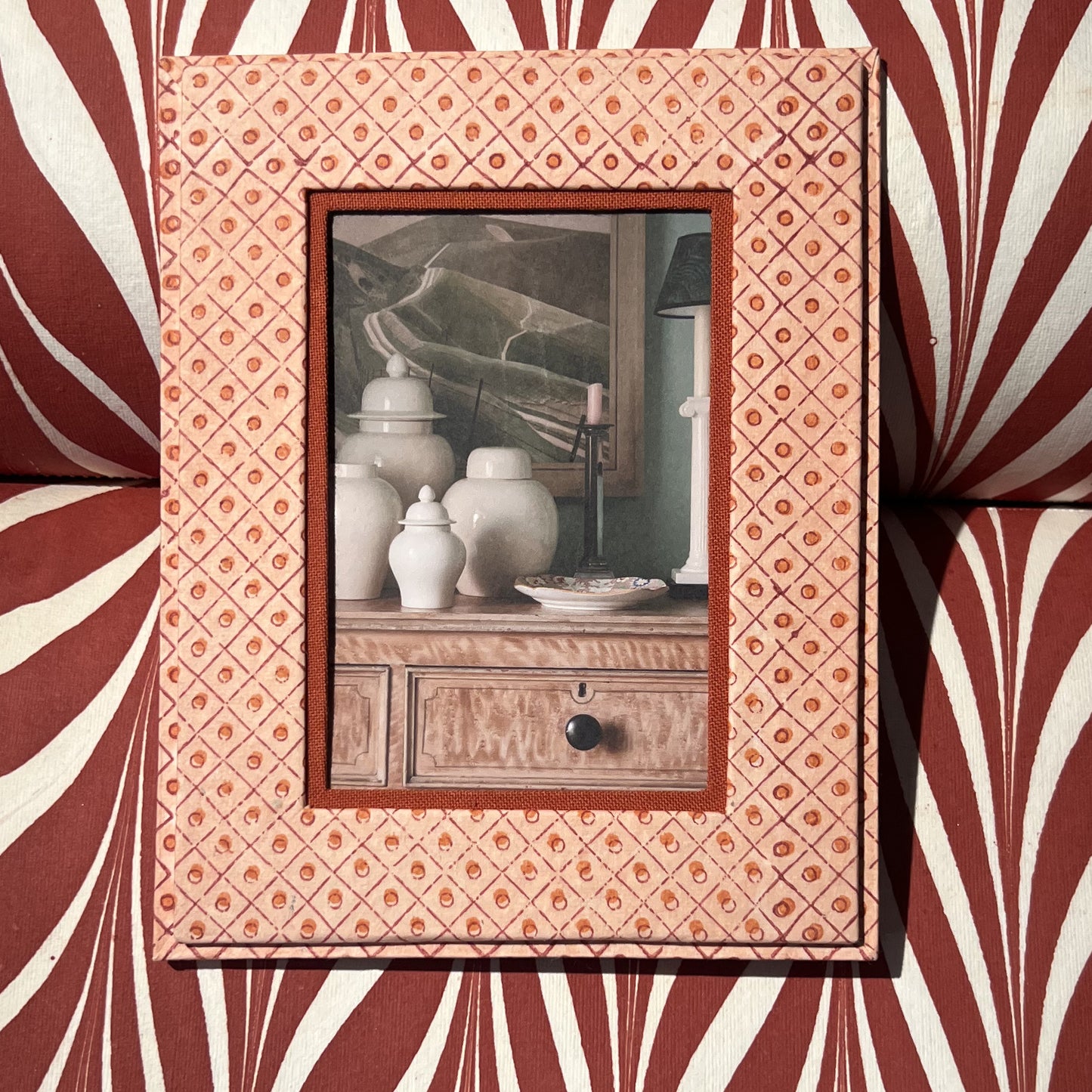 Block Printed Picture Frame - Dot & Grid