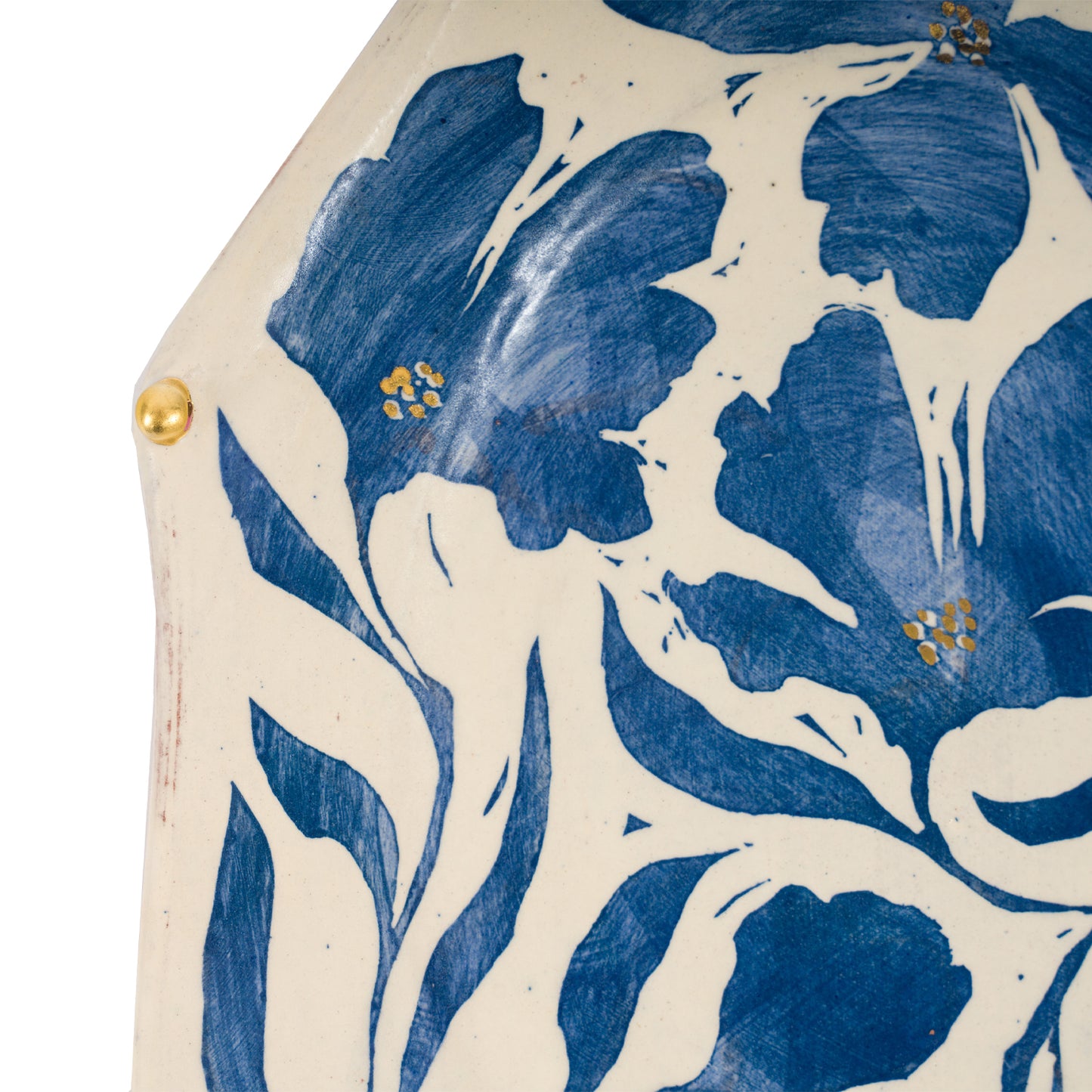 Geometric Blue Floral Candle Sconce