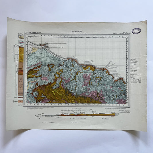 Vintage Geological Survey Map - Guisborough