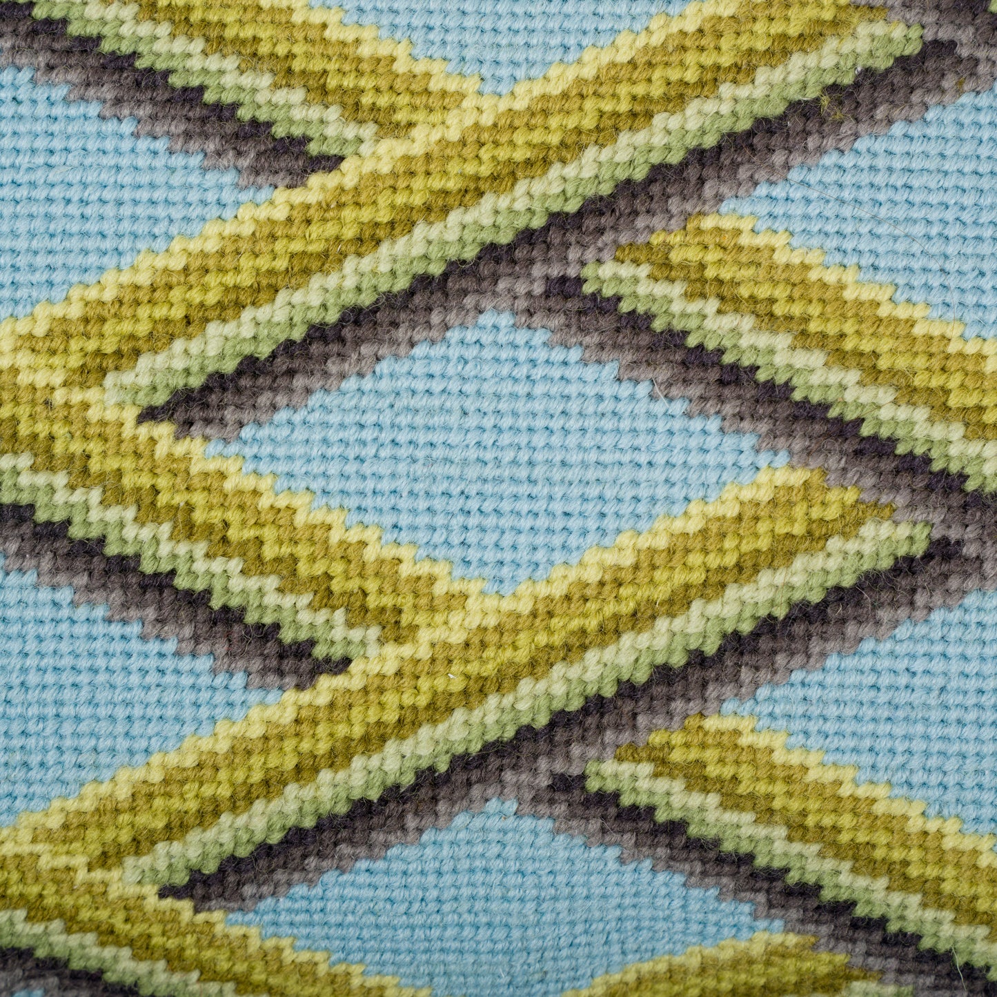 'Trellis Work' needlepoint cushion - Sky Blue